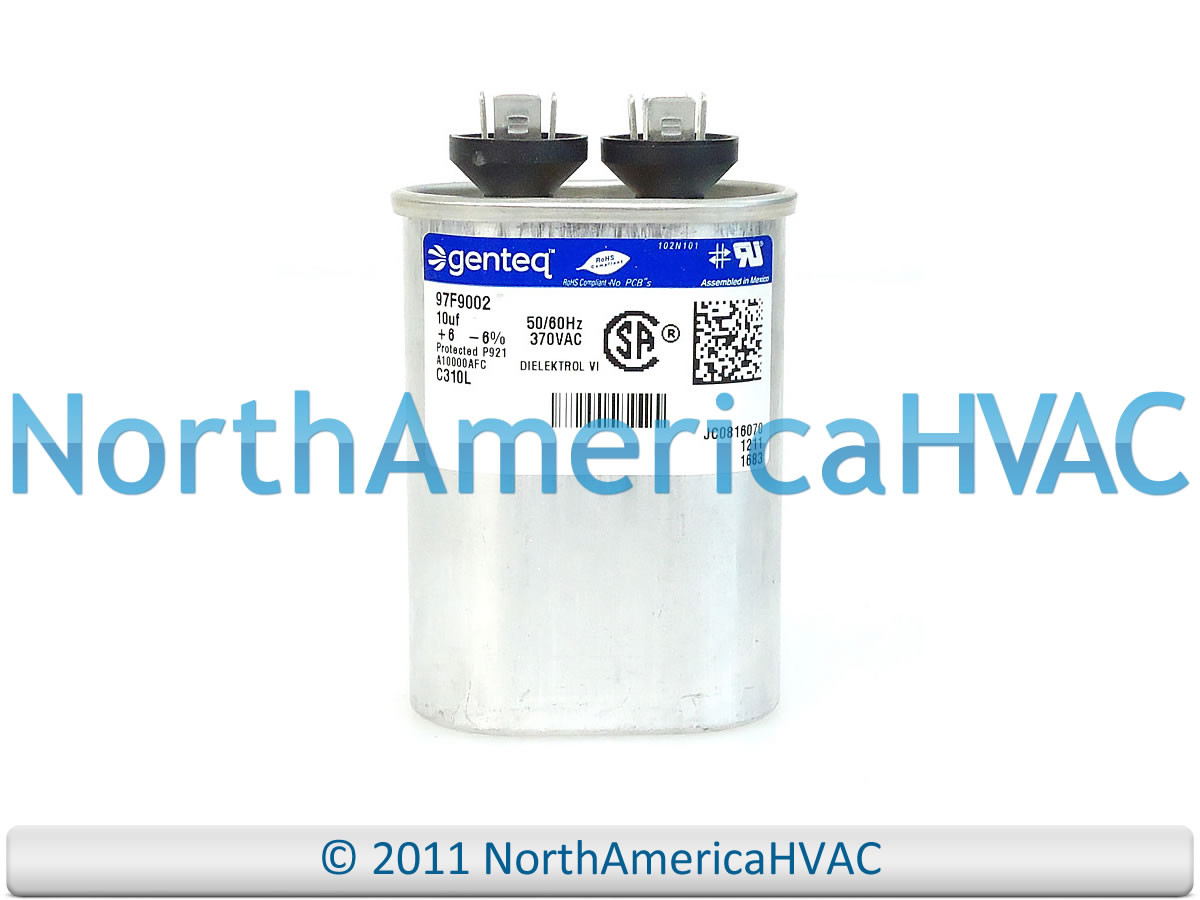 CAPCOM Capacitor Oval 10 uf MFD 370 Volt Replaces Goodman Amana GE